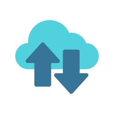 Bulut Hesaplama Düz Vektör Simgesi Tasarımı