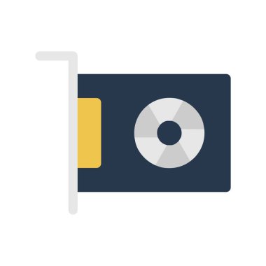 Vga Kart Düz Vektör Simgesi Tasarımı