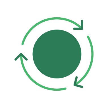 Geri Dönüşüm Düz Vektörü Simgesi Tasarımı