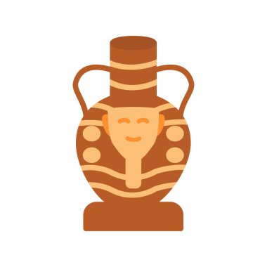  Mısır vazosu Düz Vektör Simgesi Tasarımı