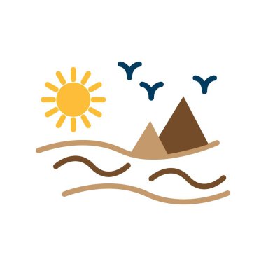 Çöl Düz Vektör Simgesi Desig