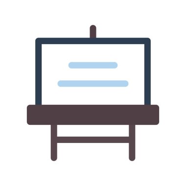 Beyaz Tahta Düz Vektör Simgesi Tasarımı