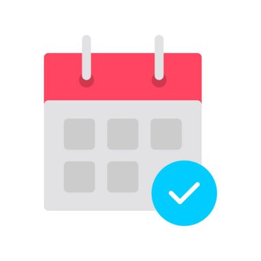 Takvim Düz Vektör Simgesi Tasarımı