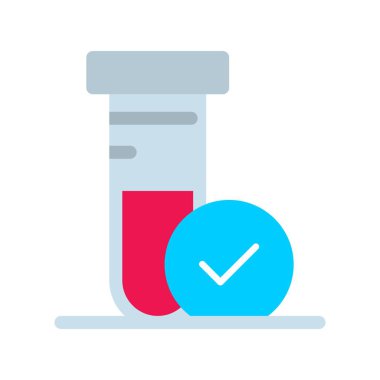 Test Tüpü Düz Vektör Simgesi Tasarımı
