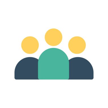 Grup Satırı Düz Vektör Simgesi Tasarımı