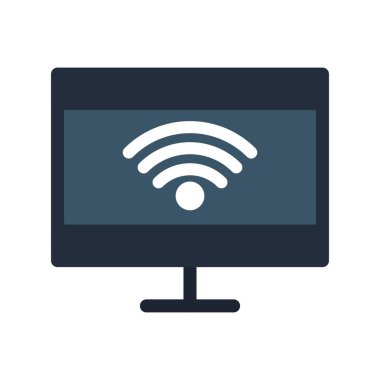 Akıllı TV Düz Vektör Simgesi Tasarımı