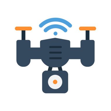 Drone Düz Vektör Simgesi Tasarımı