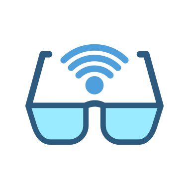 Google Gözlüklü Düz Vektör Simgesi Tasarımı