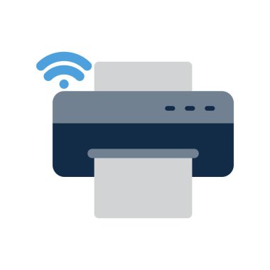 Yazıcı Düz Vektör Simgesi Tasarımı