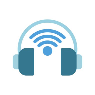 Kulaklıklar Düz Vektör Simgesi Tasarımı