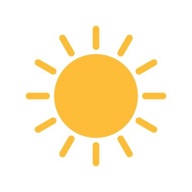 Güneş Düz Vektör Simgesi Tasarımı