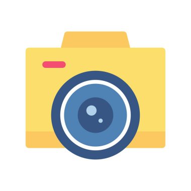 Kamera Düz Vektör Simgesi Tasarımı