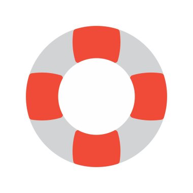 Lifebuoy Düz Vektör Simgesi Tasarımı