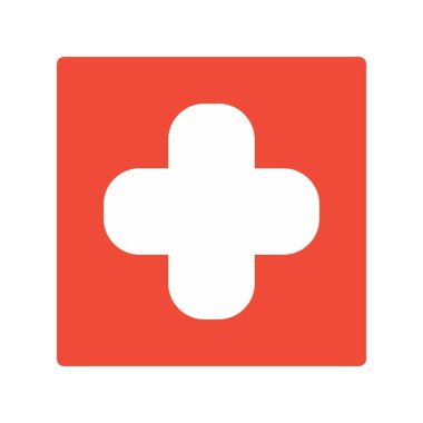 Hastane Düz Vektör Simgesi Tasarımı