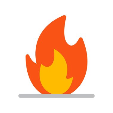 Düz Vektör Simgesi Tasarımı Ateşle