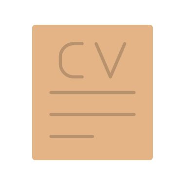 Müfredat Vitae Düz Vektör Simgesi Tasarımı