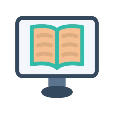 Ebook Düz Vektör Simgesi Tasarımı