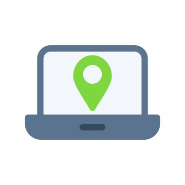 Konum Düz Vektör Simgesi Tasarımı