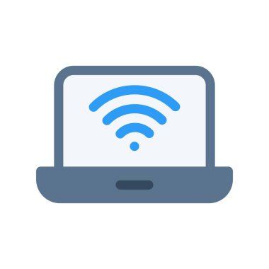 Wifi Düz Vektör Simgesi Tasarımı