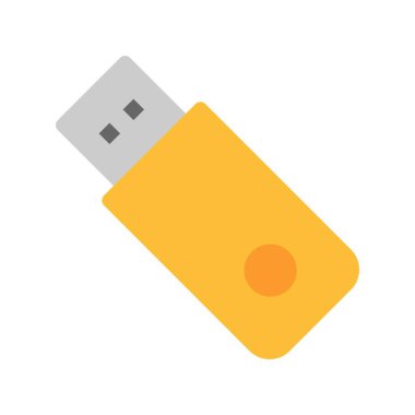 Usb Sürücüsü Düz Vektör Simgesi Tasarımı