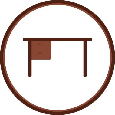 Masa Düz Çemberi Vektör Simgesi Tasarımı