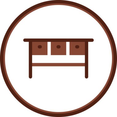 Masa Düz Çemberi Vektör Simgesi Tasarımı