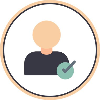 Aday Düz Çember Vektör Simgesi Tasarımı