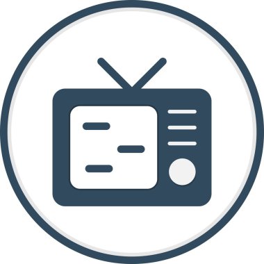TV Ekranı Düz Çember Vektör Simgesi Tasarımı