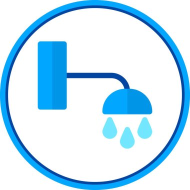 Düz Duş Çemberi Vektör Simgesi Tasarımı