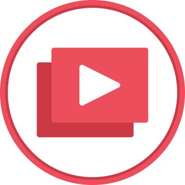 Video Düz Çember Vektör Simgesi Tasarımı