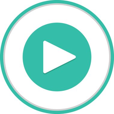 Düğme Düz Çember Vektör Simgesi Tasarımı Çal