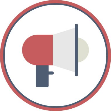 Megafon Düz Çember Vektör Simgesi Tasarımı