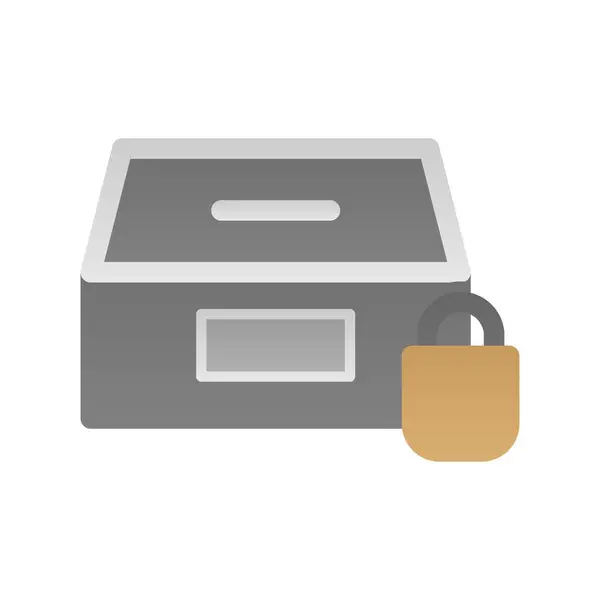 Box Lock Vlakke Vector Icon Desig — Stockvector