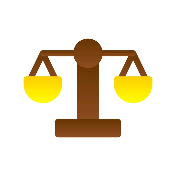 Gerechtigkeitsskala Flat Vector Icon Design — Stockvektor