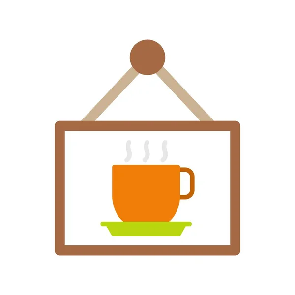 Tea Shop Flat Vector Icon Desig — Stock Vector