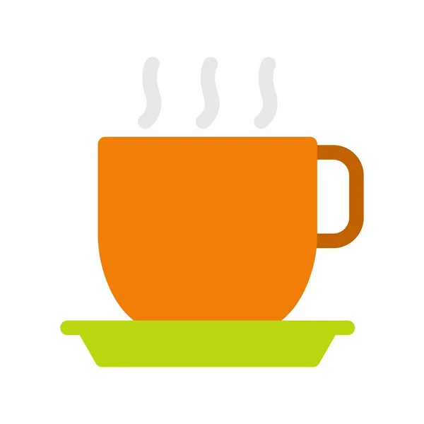 Tea Mug Flat Vector Icon Desig — Stock Vector