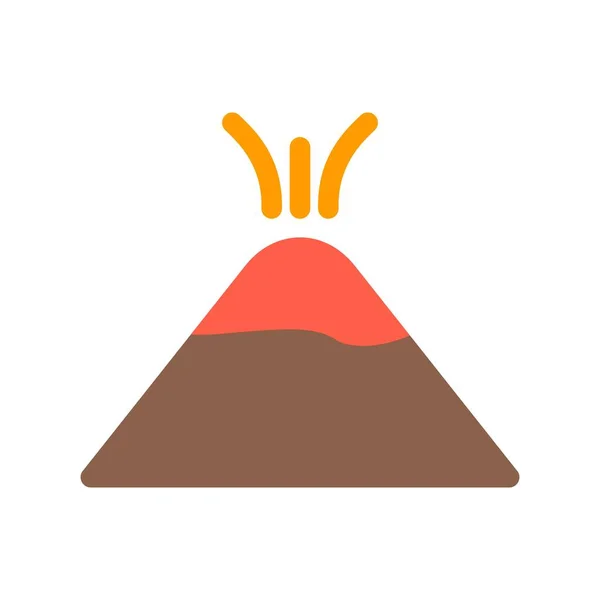 Volcano Flat Vector Icon Desig — Stock Vector