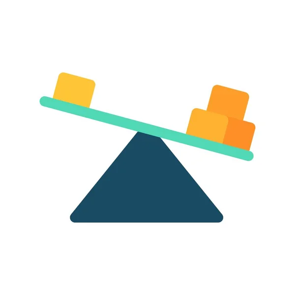 Balance Line Flat Vector Icon Desig — Stockvektor