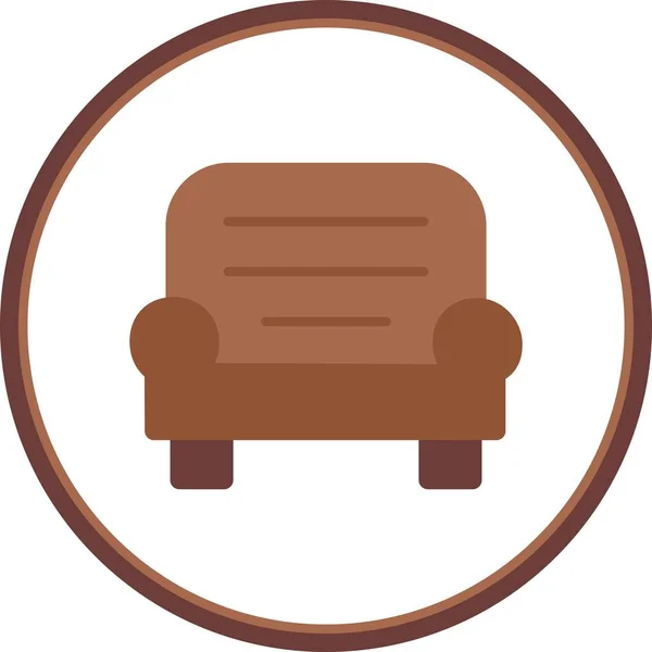 Sofa Flat Circle Vector Icon Design — Stock Vector