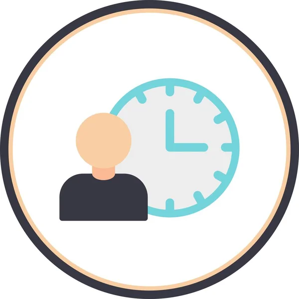 Time Management Flat Circle Vector Icon Desig — Stock Vector