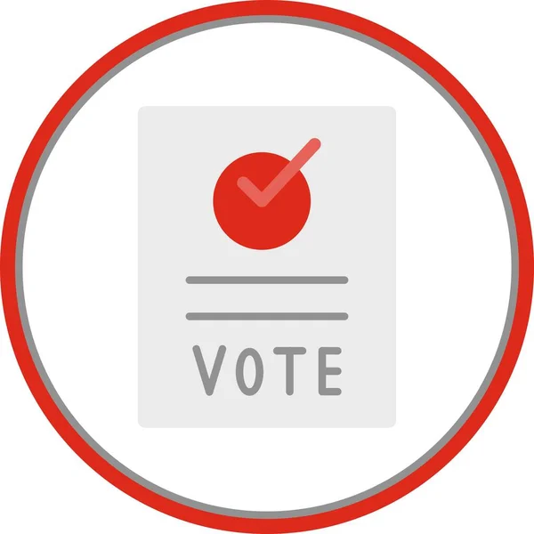 投赞成票是平的圆形矢量Icon设计 — 图库矢量图片