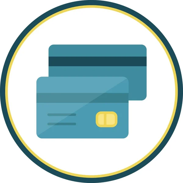 Cartão Crédito Flat Circle Vector Icon Desig — Vetor de Stock