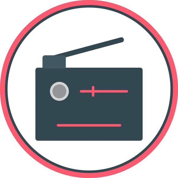 Radio Flat Circle Vector Icon Desig — Stockvektor