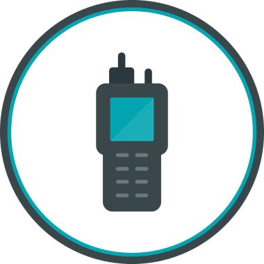 Telsiz Düz Çember Vektör Simgesi Tasarımı