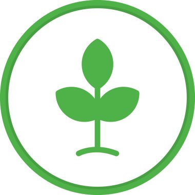 Filizler Düz Çember Vektör Simgesi Tasarımı
