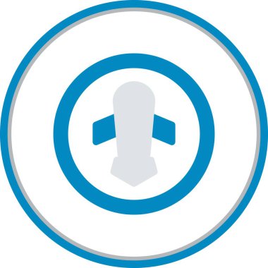 Uçak Düz Çember Vektör Simgesi Tasarımı