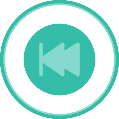 Geriye Hızlı Düz Çember Vektör Simgesi Tasarımı