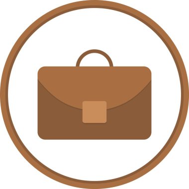 Evrak Çantası Düz Çember Vektör Simgesi Tasarımı