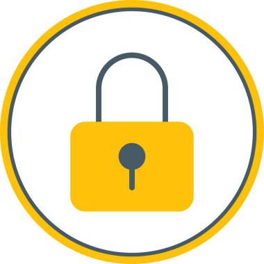 Düz Çember Vektör Simgesi Tasarımı Kilitle