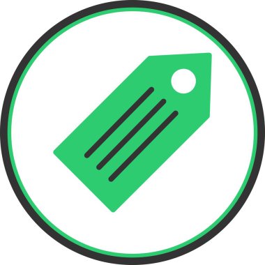 Etiket Düz Çember Vektör Simgesi Tasarımı